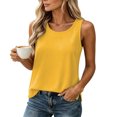thumbnail image 5 of Ovzne Women's Plus Size Cotton Linen Casual Sleeveless Round Neck Tank Tops Trendy Summer Lightweight Loose Blouses, 5 of 10
