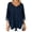 T82 Dark Blue, variant on Likimi Womens Tops Loose Fitting Denim V Neck Long Sleeve Solid Color Breathable Soft Tee Blue Size S