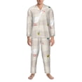 thumbnail image 3 of Naloa Funny Goose1 Men’s Pajamas Set - Long Sleeve Button Down Sleep Shirt and Pajama Bottoms Sleepwear Set-XX-Large, 3 of 7