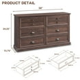 thumbnail image 6 of IFGET Dresser for Bedroom with 6 Drawers Tall & Large, Farmhouse Wood Dresser & Chests of Drawers, 6 of 6