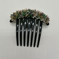 thumbnail image 1 of Peineta con forma de flor de cristal brillante, elegante artefacto para el cabello con cabeza esférica para mujer, peineta con siete dientes para la parte posterior de la cabeza, 1 of 5
