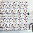 thumbnail image 1 of Ambesonne Spaceship Shower Curtain, Space Silhouettes, 69"Wx84"L, Multicolor, 1 of 3