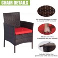 thumbnail image 4 of ECOLINEAR 4 Pieces Patio Furniture Set, Outdoor Conversation Sets, Wicker Rattan Chairs for Garden Backyard Balcony Porch Poolside, Patio Bistro Set with Glass Table and Soft Cushions (Red), 4 of 7