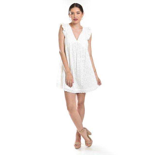 Vestido bordado con volantes Roman Fashion /Juvenil, 33937 (Blanco) blanco CH