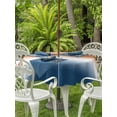 thumbnail image 3 of Outdoor Tablecloth with Umbrella Hole for Patio/Picnic/Party/Camping, Navy Blue Burnt Orange Ombre Waterproof Table Cloth Round Cover Washable, Modern Gradient Abstract (Dia 54"), 3 of 9