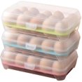 thumbnail image 1 of 3 hueveras de 15 rejillas para guardar huevos, huevera apilable para cocina, nevera con tapa, almacenamiento de cocina, 1 of 5