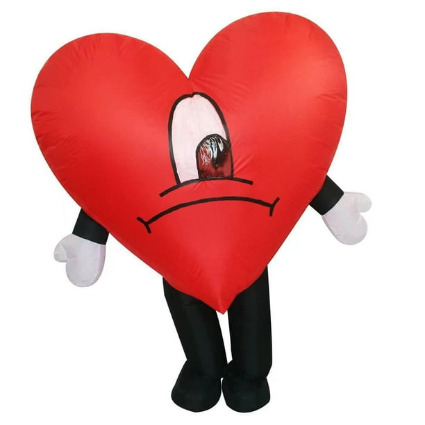 Este disfraz inflable en forma de corazón presenta un diseño humorístico, lo que lo hace... Ojos sencillos