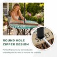 thumbnail image 4 of Round Outdoor Tablecloth with Umbrella Hole and Zipper, Vintage Teal Turquoise Tablecloth with Elastic Waterproof, Farmhouse Florals Leaf Coastal Home Patio Table Covers for 31" - 35" Pool Tables, 4 of 9