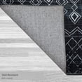thumbnail image 3 of Washable Skid-Resistant Runner Rug Geometric Black 24" x 60", 3 of 9