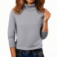 thumbnail image 6 of ManxiVoo Cozy Mid Neck Heavy Knit Sweater for Women Thick Winter Pullover Long Sleeve Casual Loose Fit Top L Size Dark Gray, 6 of 6