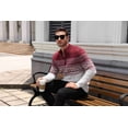 thumbnail image 5 of COOFANDY Mens Quarter Zip Pullover Sweaters Casual Slim Fit Knit Texture Sweater Fair Isle Pattern, 5 of 8