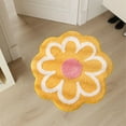 thumbnail image 5 of Holloyiver Cute Bath Mat, Soft Superfine Fiber Flower Bath Mat, 23.6 Inch Non Slip Water Absorbent Rug Bath Door Mats Rugs for Entrance Bedroom Kitchen Bathroom Toilet Floors (Yellow), 5 of 6