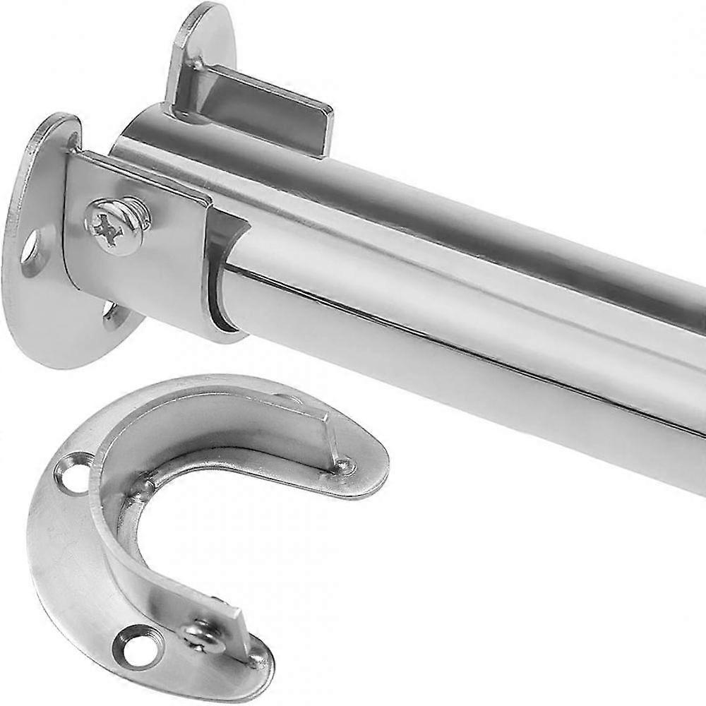 2 Pieces Curtain Rod Bracket, 25Mm Stainless Steel U-Shaped Wardrobe Rod Bracket