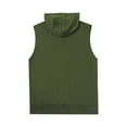 thumbnail image 2 of Manyakai Men Sleeveless Hooded Hoodie Tank Tops Zip-up Gym Workout Sweatshirts with Pocket Muscle Cut Army Green M, 2 of 7
