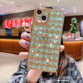 thumbnail image 6 of Glitter Case Compatible with iPhone 13 Pro Max Cute Case for Women Girls, Luxury Crystal Shiny Bling 3D Diamond Jewelry Rhinestone Slim Soft TPU Bumper Protective Sparkly Cover Girly Case Green, 6 of 8