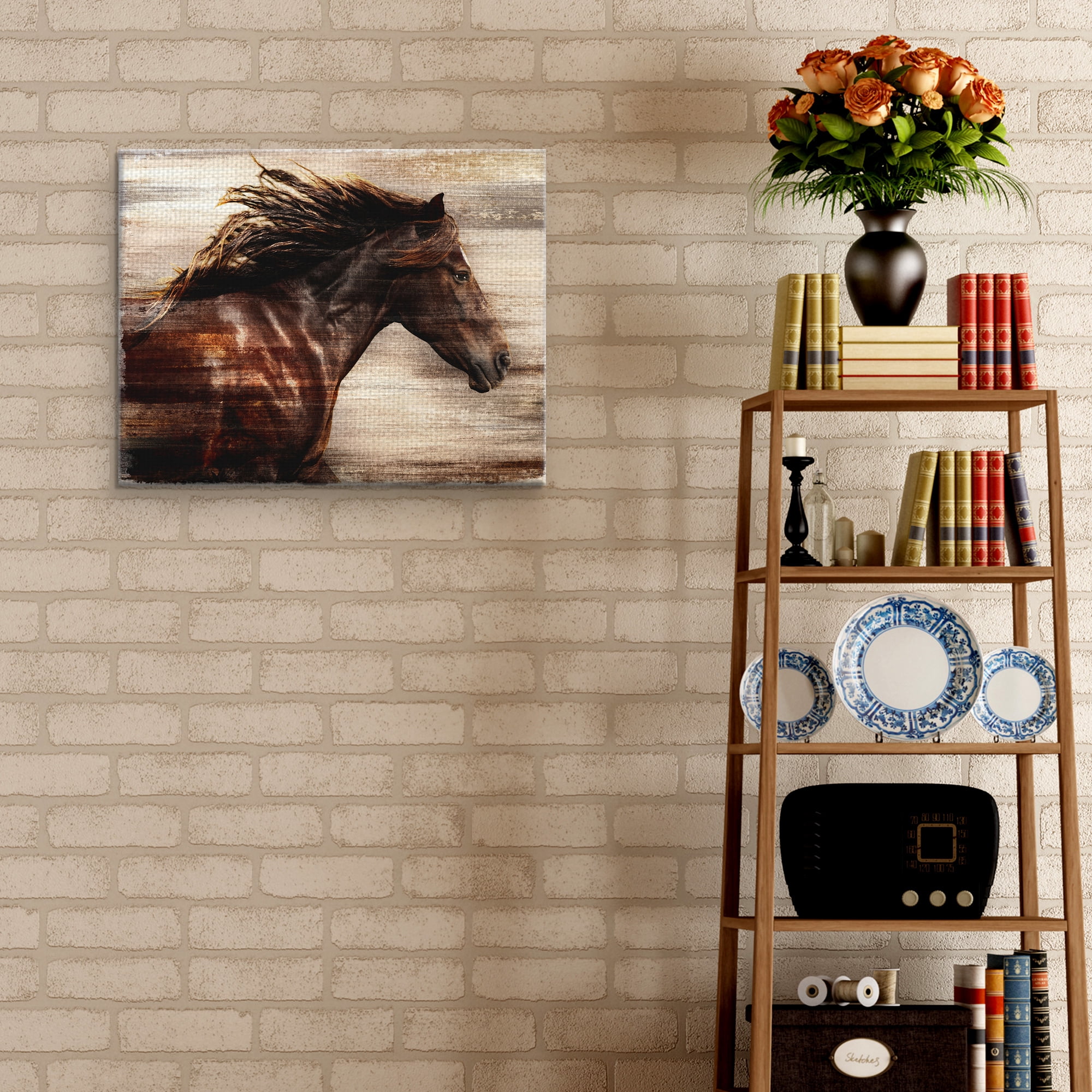 Masterpiece Art Gallery Horse in Majestic Motion by Belle Maison Canvas Art Print 22" x 28"