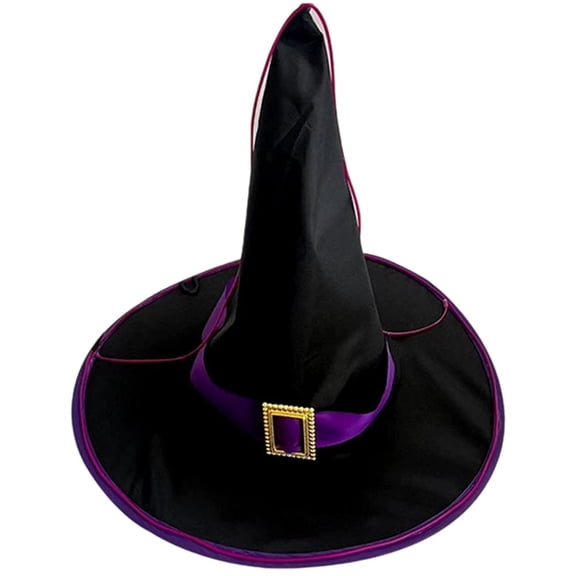 vlrwzc LED Halloween Hat, Light Up Witch Hat, Black Sorcerer Hat With Adjustable Size, Glowing Witch Hat for Halloween Decorations