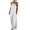 White, variant on Linen Jumpsuit for Womens Loose Fitting Breathable Wide Leg Pants with Side Pockets Spaghetti Strap Overalls White XL