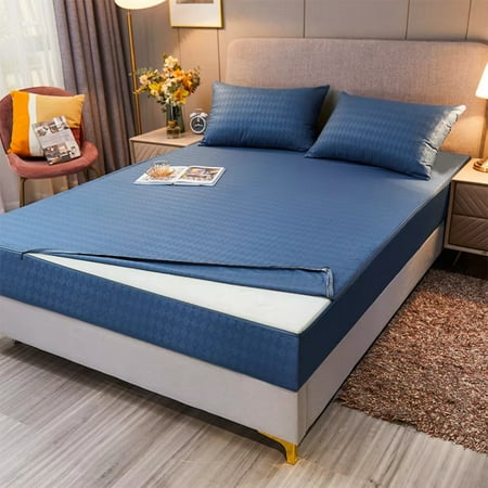 

YEYNGQC With Zipper Mattress Cover Dustproof Anti-Fouling Bed Cover Six Sides Mattress Protective Cover Removable