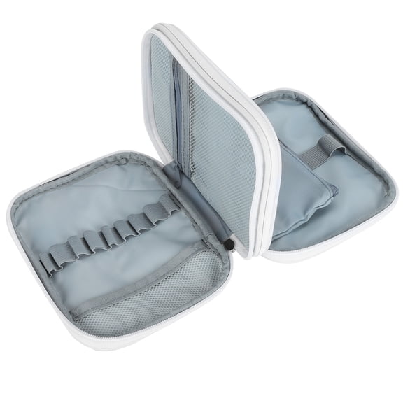 Crochet Hook Case, Double Layer Crochet Bag Durable Knitting Tools Case With Mesh Pockets For Home For Travel For Parks For Trains