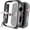Black, variant on 2 Pieces for Apple Watch 1/2/3/4/5/6/7/8/9/Series 38mm/42mm Case with Built-in Tempered Glass Screen Protector, Thin Protective Bumper Full Coverage Hard Case