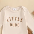 thumbnail image 4 of CAUYDY Infant Clothes Boy Newborn Boys Photoshoot Outfits Fall Winter 3PCS Romper + Pants + Warm Hat Set for Baby 0 3 6 9 12 18 Months (Sizes 0-3 Months,Beige), 4 of 6