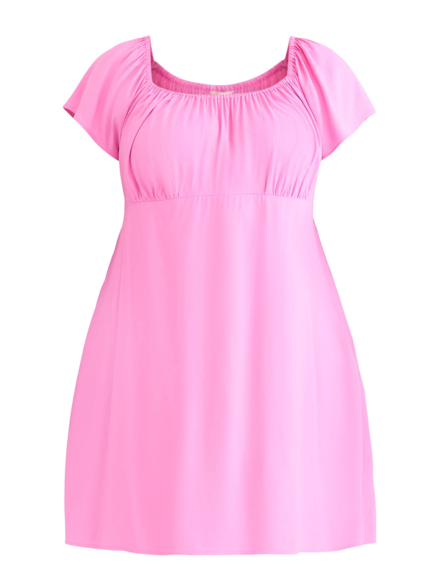 Terra & Sky Women's Plus Woven Mini Dress with Pockets, Sizes 0X-5X