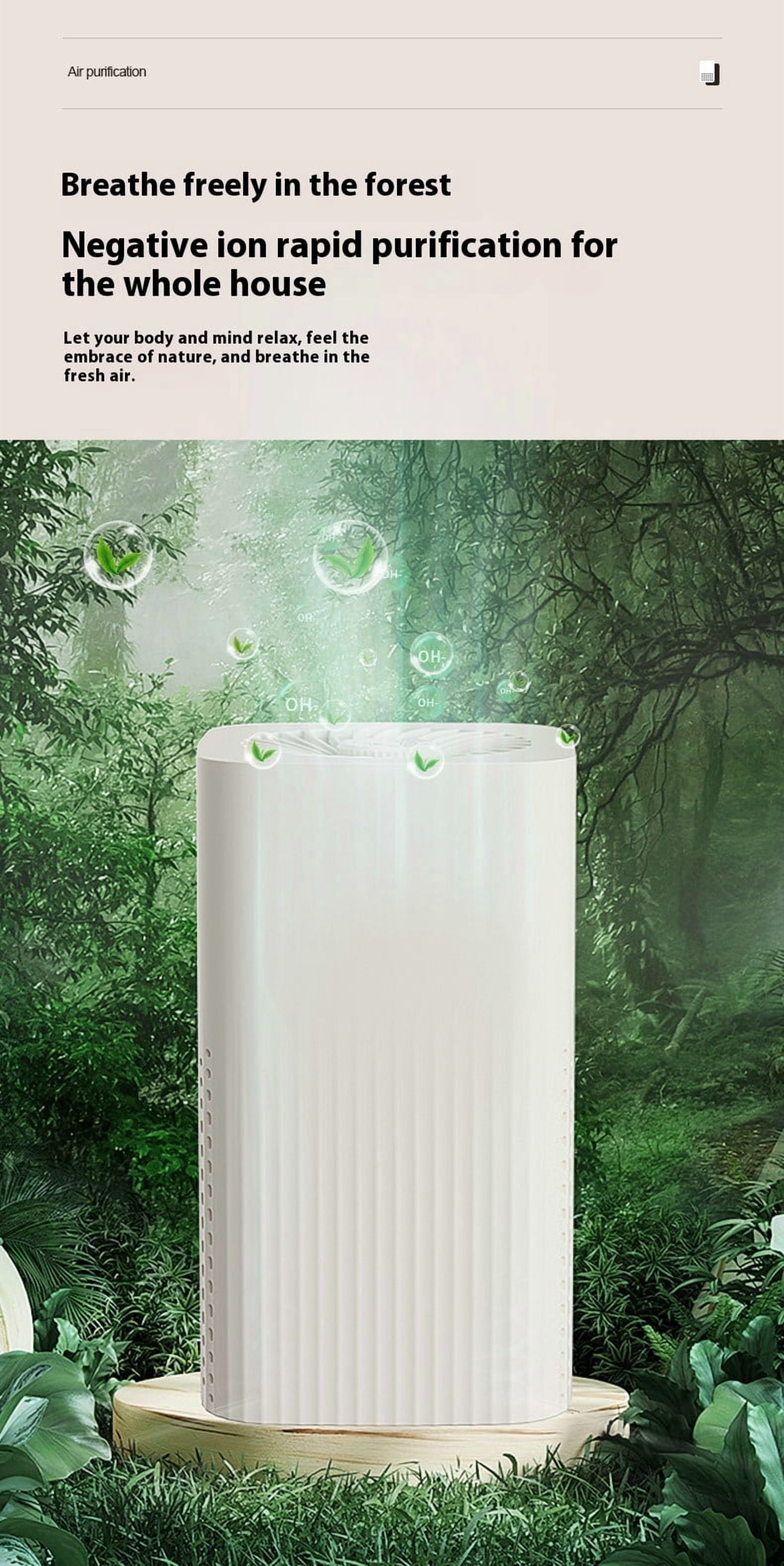 Air Purifiers Solar Powered Cleaner for Pollen Smoke Dusts Pets Dander Bedroom Car Dog House Chicken Office Living Room Kitchen White