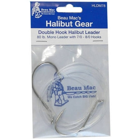 Beau Mac Halibut Leader, 80 lb, Mono:7/0-8/0