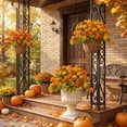 thumbnail image 6 of AcerichFad Fall Flowers Outdoor, 2 Pcs Artificial Autumn Hanging Fake Geraniums Silk Flowers for Outside Indoor Yard Garden Porch Patio Home Decor, Yellow Gradient Orange, 6 of 10