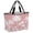 Smoky Pink, variant on Black Palm Trees Beach Bag for Women, Large Breathable Mesh Beach Tote Bag, Tropical Vintage Summer Botanical Sandproof Lightweight Travel Bags for Vacation Picnic Swimming Pool 15.7"x15.7"x9.1"