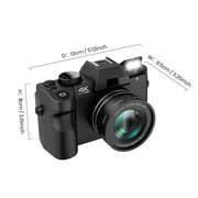 4K Digital Camera for Photography and Video Auto Focus 48MP Vlogging Travel Compact Camera ,180°Flip Screen 16X Zoom with 32GB SD Card & 2 Batteries Macro Lens