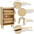 thumbnail image 3 of GloryStar Entryway Shoe Cabinet, Rattan Flip-Drawer Organizer for 15-20 Pairs with Anti-Tip MDF Frame, 3 of 8