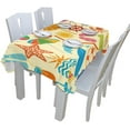 thumbnail image 5 of Coolnut 60"X90" Summer Vacation Tablecloth, Modern Table Cover for Home Decoration Spill Proof Cloth Washable for Dinner Picnices, 5 of 6