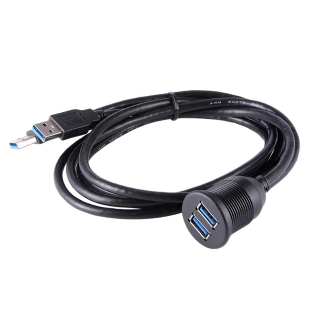 Cable de Extensión Dual USB 3.0 A USB Para el Panel Del Tablero de Instrumentos Del Camión Del Coche 3 Piezas Hugo Cable de Montaje Empotrado