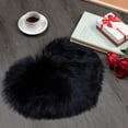 thumbnail image 6 of 2 Pieces Fluffy Heart Shaped Rug Faux Area Rug Bushy Room Carpet for Home Living Room Sofa Floor Bedroom, 12 x 16 Inch (Black), 6 of 14