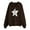 H01-Brown, variant on Zip up Hoodie Women Oversized Sweatshirt for Women Graphic Hoodies Star Print Plus Size Streetwear