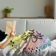 thumbnail image 3 of Saying Soft Flannel Fleece Throw Blanket, Doodle Inspiration Words in a Circle Frame with Cakes Coffee on Watercolors, Cozy Plush for Indoor and Outdoor Use, 50" x 70", Multicolor, by Ambesonne, 3 of 5