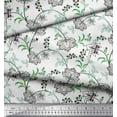 thumbnail image 3 of Soimoi Modal Satin Fabric Leaves & Floral Artistic Printed Fabric 1 Yard 42 Inch Wide, 3 of 5