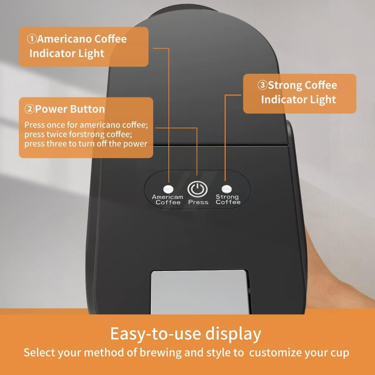 Single Serve Coffee Maker, Multi-Size Cup Settings, Black (black)