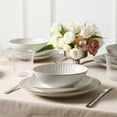 thumbnail image 4 of Stone Lain Linea 32-Piece Dinnerware Set Stoneware, Soda Lime Glass, Service for 8, White, 4 of 6