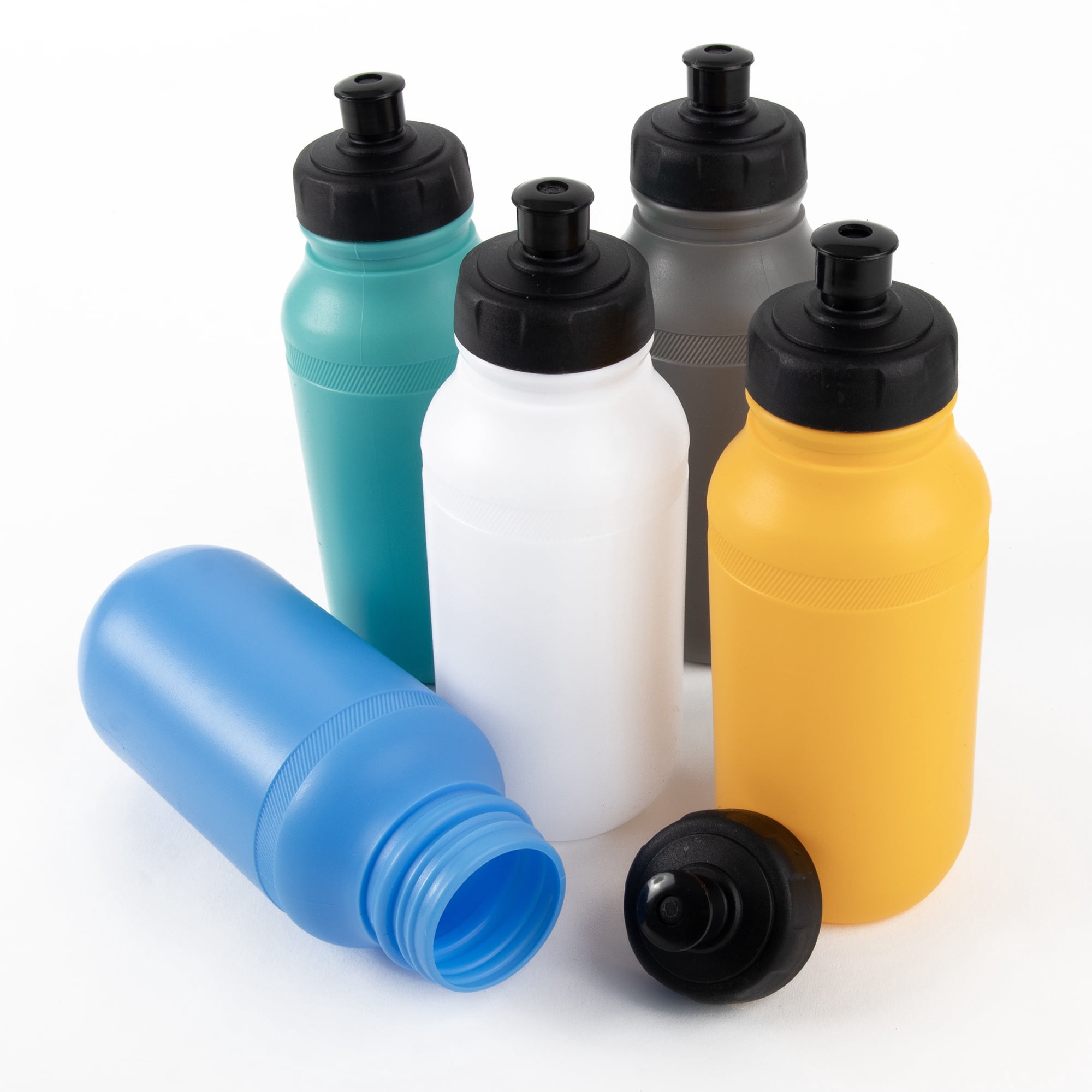 Trail maker Reusable Leakproof Water Bottles, 20 Oz. BPA Free Pull Top Cap & Squeeze for Water & Sports Drinks, 50 Pack