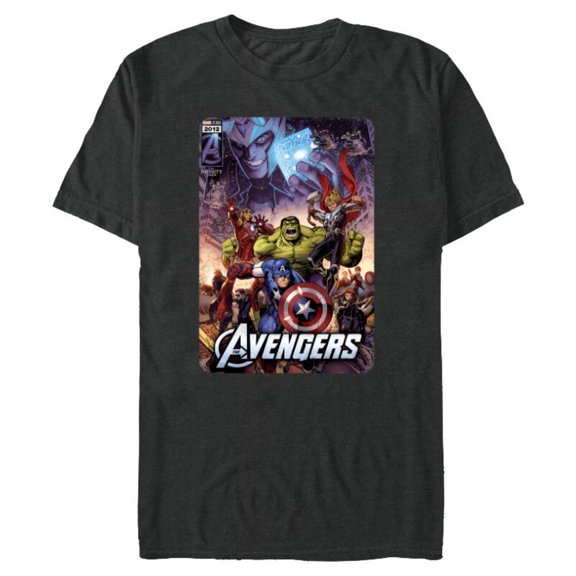 Marvel The Avengers Infinity Saga Comic Cover - Short Sleeve Blended T-Shirt for Adults - Customized-Dark Heather