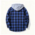 thumbnail image 4 of UDAUDU Men's Flannel Hoodie Shirts Button Down Plaid Jacket Shirts Casual Long Sleeve Business Office Lightweight Outdoor Hoodie Shirts with Pocket XL, 4 of 4