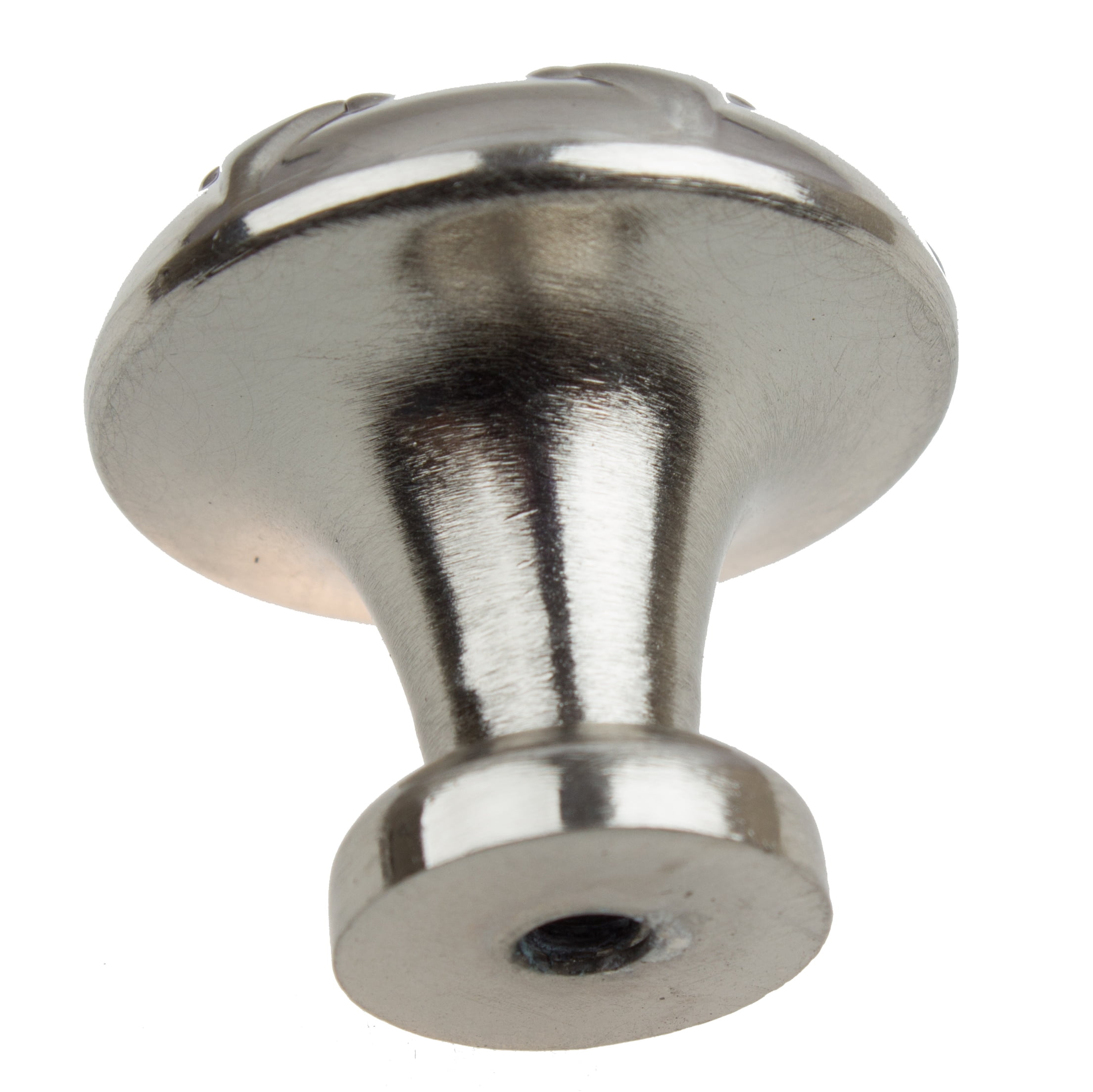 GlideRite 1-1/8 in. Round Snowflake Cabinet Knob, Satin Nickel