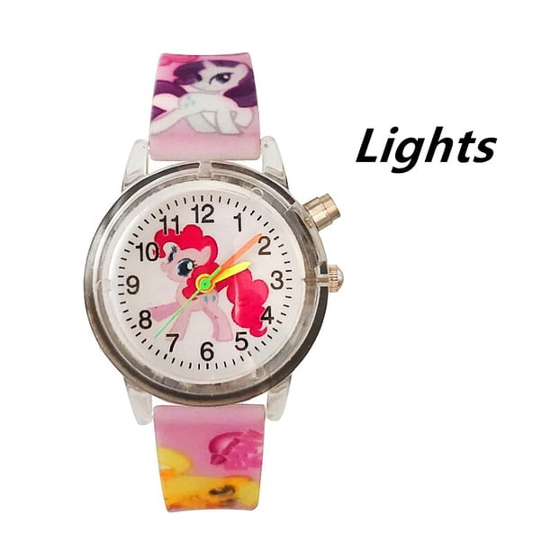 2022 nuevo diseño de unicornio Flash reloj para niños con luces jalea correa suave dibujos animados Pony reloj niño niña niños relojes de cuarzo reloj Gao Jinjia LED