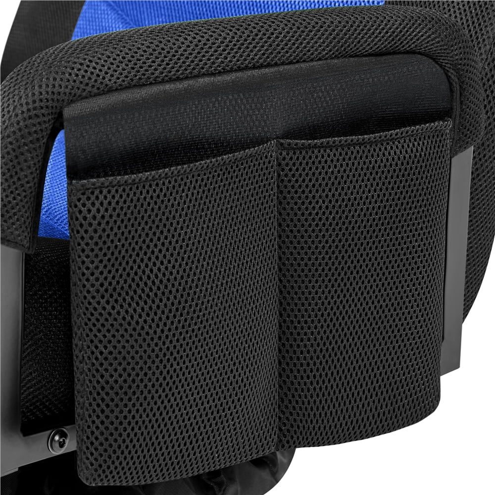 Yaheetech Swivel Floor Gaming Chair with Adjustable Backrest, Black/Blue