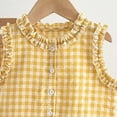 thumbnail image 4 of UngA Toddler Girl Summer Clothes Ruffle Tank Top and Loose Wide Leg Pants Kids Girls 2 Piece Outfits Set 3-4 Years,Yellow, 4 of 6