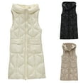 thumbnail image 5 of Lovskoo Womens Winter Coats Quilted Puffer Vest Pocket Long Jacket Sleeveless Hooded Cotton Padded Waistcoat Black, 5 of 5