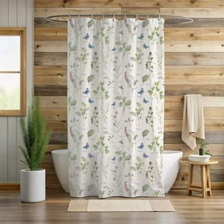 Rustic Daisy Flower Shower Curtain Set - Burnt Orange, Farmhouse Style, 70x70 Inches With Hooks